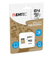 Emtec - Micro SDXC Class 10 Gold + con Adattatore - ECMSDM64GXC10GP - 64GB Emtec - Micro SDXC Class 10 Gold + con Adattatore - ECMSDM64GXC10GP - 64GB