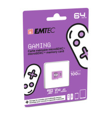 Emtec - mSD Gaming UHS-I U3 V30 A1 - Viola - 64GB - EMTSDM64GXCU3G Emtec - mSD Gaming UHS-I U3 V30 A1 - Viola - 64GB - EMTSDM64GXCU3G