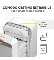 Distruggidocumenti LX-201 - a microframmenti - bianco - Fellowes Distruggidocumenti LX-201 - a microframmenti - bianco - Fellowes