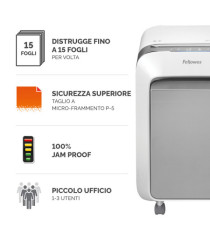 Distruggidocumenti LX-211 - a microframmenti - bianco - Fellowes Distruggidocumenti LX-211 - a microframmenti - bianco - Fellowes