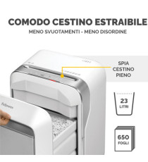 Distruggidocumenti LX-211 - a microframmenti - bianco - Fellowes Distruggidocumenti LX-211 - a microframmenti - bianco - Fellowes