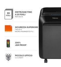 Distruggidocumenti LX-211 - a microframmenti - nero - Fellowes Distruggidocumenti LX-211 - a microframmenti - nero - Fellowes