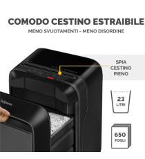 Distruggidocumenti LX-211 - a microframmenti - nero - Fellowes Distruggidocumenti LX-211 - a microframmenti - nero - Fellowes