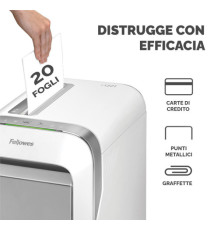 Distruggidocumenti LX-221 - a microframmenti - bianco - Fellowes Distruggidocumenti LX-221 - a microframmenti - bianco - Fellowes