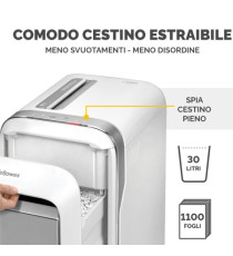 Distruggidocumenti LX-221 - a microframmenti - bianco - Fellowes Distruggidocumenti LX-221 - a microframmenti - bianco - Fellowes
