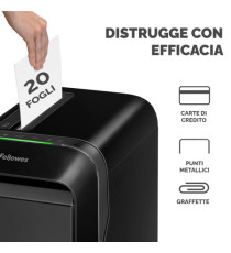 Distruggidocumenti LX-221 - a microframmenti - nero - Fellowes Distruggidocumenti LX-221 - a microframmenti - nero - Fellowes
