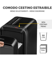 Distruggidocumenti LX-221 - a microframmenti - nero - Fellowes Distruggidocumenti LX-221 - a microframmenti - nero - Fellowes