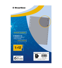 Divisori numerici 12 tacche - A4 Maxi - PP - grigio - Starline Divisori numerici 12 tacche - A4 Maxi - PP - grigio - Starline