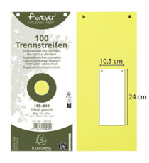 Divisori orizzontali forati - cartoncino riciclato - 10,5 x 24 cm - giallo - Exacompta - conf. 100 pezzi