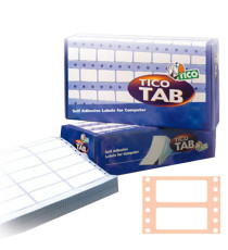 Etichette adesive a modulo continuo TAB 1 - in carta - corsia singola - permanenti - 100 x 36,2 mm - 8 et/fg - 500 fogli Etichette adesive a modulo continuo TAB 1 - in carta - corsia singola - permanenti - 100 x 36,2 mm - 8 et/fg - 500 fogli