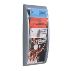 Espositore da parete Quick Fit System - 4 tasche A4 verticali - grigio - Paperflow Espositore da parete Quick Fit System - 4 tasche A4 verticali - grigio - Paperflow