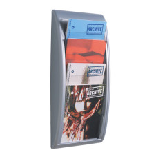 Espositore da parete Quick Fit System - 4 tasche A4 verticali - grigio - Paperflow Espositore da parete Quick Fit System - 4 tasche A4 verticali - grigio - Paperflow