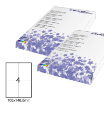 Etichette adesive - in carta - permanenti - 105 x 148,5 mm - 4 et/fg - 100 fogli - bianco - Starline