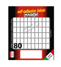 Etichette adesive - in carta - permanenti - 16 x 10 mm - 80 et/fg - 10 fogli - bianco - Markin Etichette adesive - in carta - permanenti - 16 x 10 mm - 80 et/fg - 10 fogli - bianco - Markin