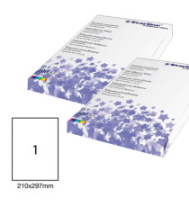Etichette adesive - in carta - permanenti - 210 x 297 mm - 1 et/fg - 100 fogli - bianco - Starline