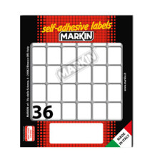 Etichette adesive - in carta - permanenti - 22 x 17 mm - 36 et/fg - 10 fogli - bianco - Markin Etichette adesive - in carta - permanenti - 22 x 17 mm - 36 et/fg - 10 fogli - bianco - Markin