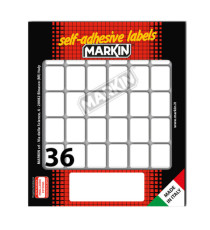 Etichette adesive - in carta - permanenti - 22 x 17 mm - 36 et/fg - 10 fogli - bianco - Markin Etichette adesive - in carta - permanenti - 22 x 17 mm - 36 et/fg - 10 fogli - bianco - Markin