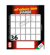 Etichette adesive - in carta - permanenti - 22 x 17 mm - 36 et/fg - 10 fogli - bianco - Markin Etichette adesive - in carta - permanenti - 22 x 17 mm - 36 et/fg - 10 fogli - bianco - Markin