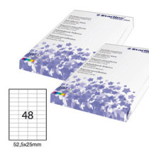 Etichette adesive - in carta - permanenti - 52,5 x 25 mm - 48 et/fg - 100 fogli - bianco - Starline Etichette adesive - in carta - permanenti - 52,5 x 25 mm - 48 et/fg - 100 fogli - bianco - Starline