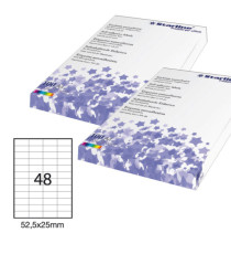 Etichette adesive - in carta - permanenti - 52,5 x 25 mm - 48 et/fg - 100 fogli - bianco - Starline Etichette adesive - in carta - permanenti - 52,5 x 25 mm - 48 et/fg - 100 fogli - bianco - Starline