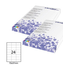 Etichette adesive - in carta - permanenti - 70 x 37 mm - 24 et/fg - 100 fogli - bianco - Starline Etichette adesive - in carta - permanenti - 70 x 37 mm - 24 et/fg - 100 fogli - bianco - Starline