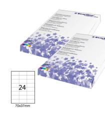 Etichette adesive - in carta - permanenti - 70 x 37 mm - 24 et/fg - 100 fogli - bianco - Starline
