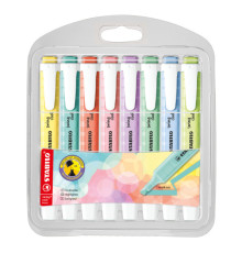 Evidenziatore Swing Cool Pastel - punta a scalpello - tratto 1 - 4 mm - colori assortiti - Stabilo - astuccio 8 pezzi