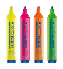 Evidenziatore Tratto Video  - punta a scalpello - tratto da 1,0-5,0mm - astuccio 4 colori - Tratto Evidenziatore Tratto Video  - punta a scalpello - tratto da 1,0-5,0mm - astuccio 4 colori - Tratto