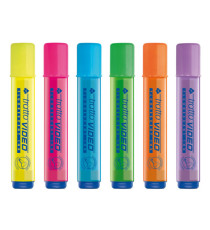 Evidenziatore Tratto Video - punta a scalpello - tratto 1,00 - 5,00 mm - colori assortiti  - Tratto - barattolo 20 pezzi Evidenziatore Tratto Video - punta a scalpello - tratto 1,00 - 5,00 mm - colori assortiti  - Tratto - barattolo 20 pezzi