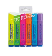 Evidenziatore Tratto Video - punta a scalpello - tratto da 1,0-5,0mm - astuccio 6 colori - Tratto Evidenziatore Tratto Video - punta a scalpello - tratto da 1,0-5,0mm - astuccio 6 colori - Tratto