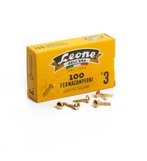Fermacampioni ottonati - n. 3 - 1,7 cm - Leone - conf. 100 pezzi Fermacampioni ottonati - n. 3 - 1,7 cm - Leone - conf. 100 pezzi