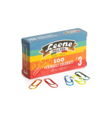 Fermagli metallizzati - n. 3 - 2,8 cm - colori assortiti - Leone - conf. 100 pezzi