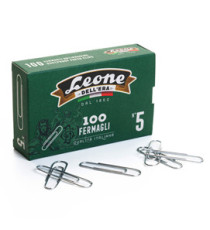 Fermagli zincati - n. 5 - 4,9 cm - Leone - conf. 100 pezzi Fermagli zincati - n. 5 - 4,9 cm - Leone - conf. 100 pezzi