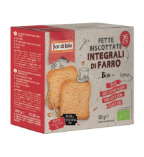 Fette biscottate integrali al farro - 300 gr - Fior di Loto - conf. 36 pezzi Fette biscottate integrali al farro - 300 gr - Fior di Loto - conf. 36 pezzi
