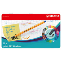 Fineliner Point 88 - tratto 0,4 mm - colori assortiti - Stabilo - scatola metallo 50 pezzi Fineliner Point 88 - tratto 0,4 mm - colori assortiti - Stabilo - scatola metallo 50 pezzi