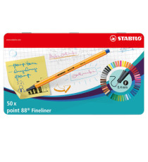 Fineliner Point 88 - tratto 0,4 mm - colori assortiti - Stabilo - scatola metallo 50 pezzi Fineliner Point 88 - tratto 0,4 mm - colori assortiti - Stabilo - scatola metallo 50 pezzi