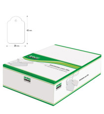 Etichette con filo A391 - 28 x 43 mm - bianco - Lebez - conf. 500 pezzi Etichette con filo A391 - 28 x 43 mm - bianco - Lebez - conf. 500 pezzi