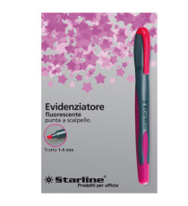 Evidenziatore a penna - punta scalpello - tratto da 1,0-4,0mm - fucsia - Starline Evidenziatore a penna - punta scalpello - tratto da 1,0-4,0mm - fucsia - Starline
