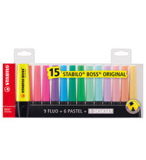 Evidenziatore Boss Original - punta a scalpello - tratto 2 - 5 mm - colori assortiti fluo + pastel - Stabilo - deskset 1 Evidenziatore Boss Original - punta a scalpello - tratto 2 - 5 mm - colori assortiti fluo + pastel - Stabilo - deskset 1
