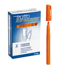 Evidenziatore fluo Highlighter - punta a scalpello  - arancio - Tratto - conf. 12 pezzi Evidenziatore fluo Highlighter - punta a scalpello  - arancio - Tratto - conf. 12 pezzi