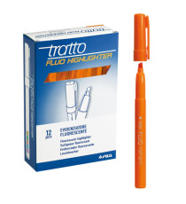 Evidenziatore fluo Highlighter - punta a scalpello  - arancio - Tratto - conf. 12 pezzi Evidenziatore fluo Highlighter - punta a scalpello  - arancio - Tratto - conf. 12 pezzi