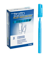 Evidenziatore fluo Highlighter - punta a scalpello  - azzurro - Tratto - conf. 12 pezzi