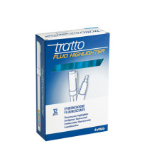 Evidenziatore fluo Highlighter - punta a scalpello  - azzurro - Tratto - conf. 12 pezzi