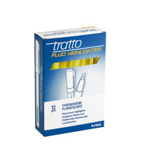 Evidenziatore fluo Highlighter - punta a scalpello  - giallo - Tratto - conf. 12 pezzi Evidenziatore fluo Highlighter - punta a scalpello  - giallo - Tratto - conf. 12 pezzi