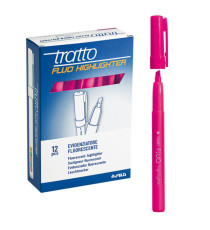 Evidenziatore fluo Highlighter - punta a scalpello  - rosa - Tratto - conf. 12 pezzi