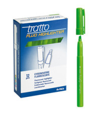 Evidenziatore fluo Highlighter - punta a scalpello  - verde - Tratto - conf. 12 pezzi