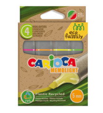 Evidenziatore Memolight Eco Family - colori assortiti - Carioca - scatola 4 pezzi Evidenziatore Memolight Eco Family - colori assortiti - Carioca - scatola 4 pezzi