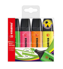 Evidenziatore Stabilo Boss Original - punta a scalpello - tratto da 2 - 5 mm - colori assortiti - Stabilo - conf. 4 pezz Evidenziatore Stabilo Boss Original - punta a scalpello - tratto da 2 - 5 mm - colori assortiti - Stabilo - conf. 4 pezz