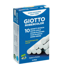 Gessetti Robercolor - lunghezza 80mm con diametro 10mm - bianco - Giotto - Scatola 10 gessetti tondi Gessetti Robercolor - lunghezza 80mm con diametro 10mm - bianco - Giotto - Scatola 10 gessetti tondi