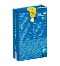 Gessetti Robercolor - lunghezza 80mm con diametro 10mm - bianco - Giotto - Scatola 10 gessetti tondi Gessetti Robercolor - lunghezza 80mm con diametro 10mm - bianco - Giotto - Scatola 10 gessetti tondi